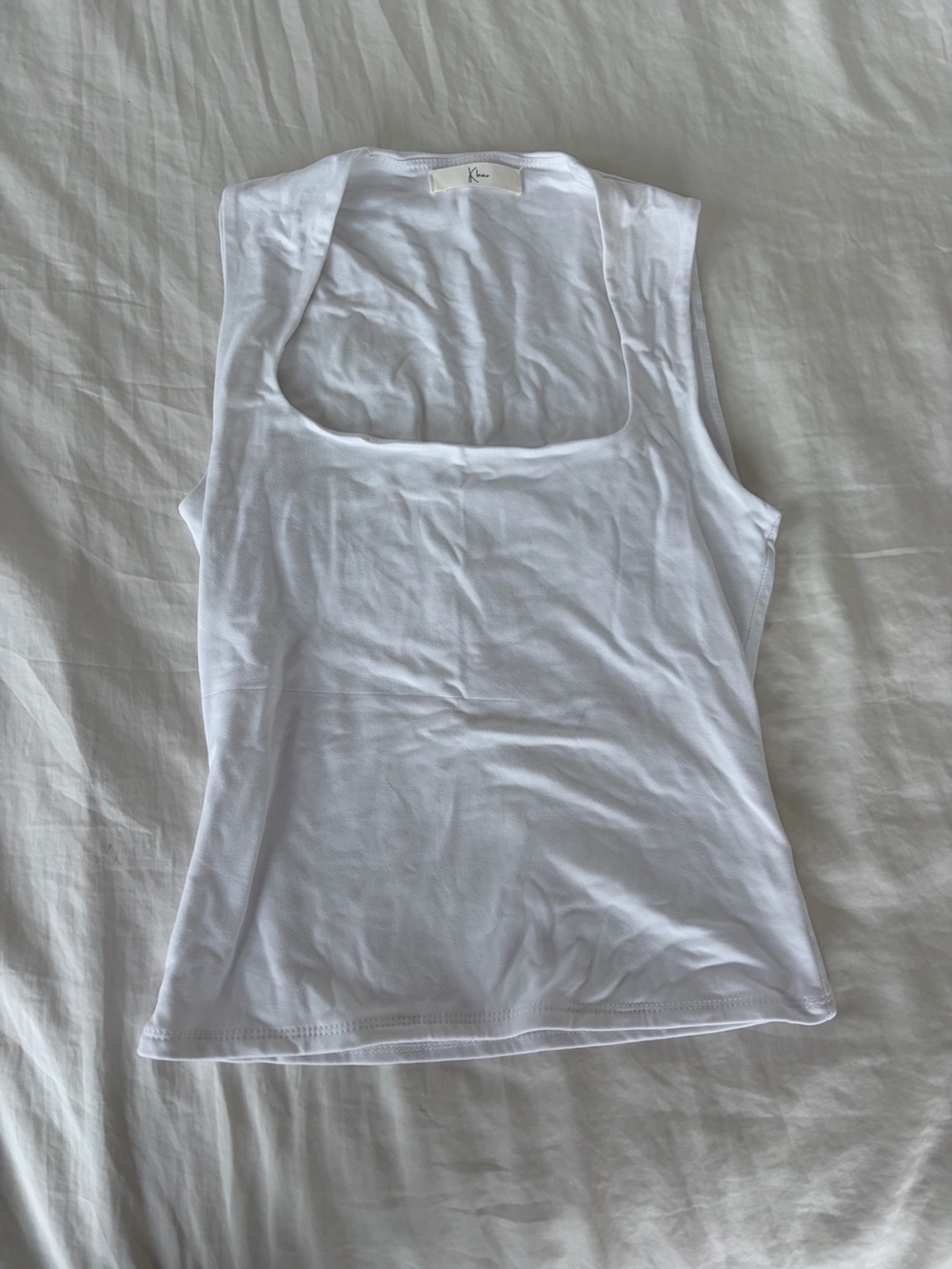 Classic White Square-Neck Tank Top - Women's